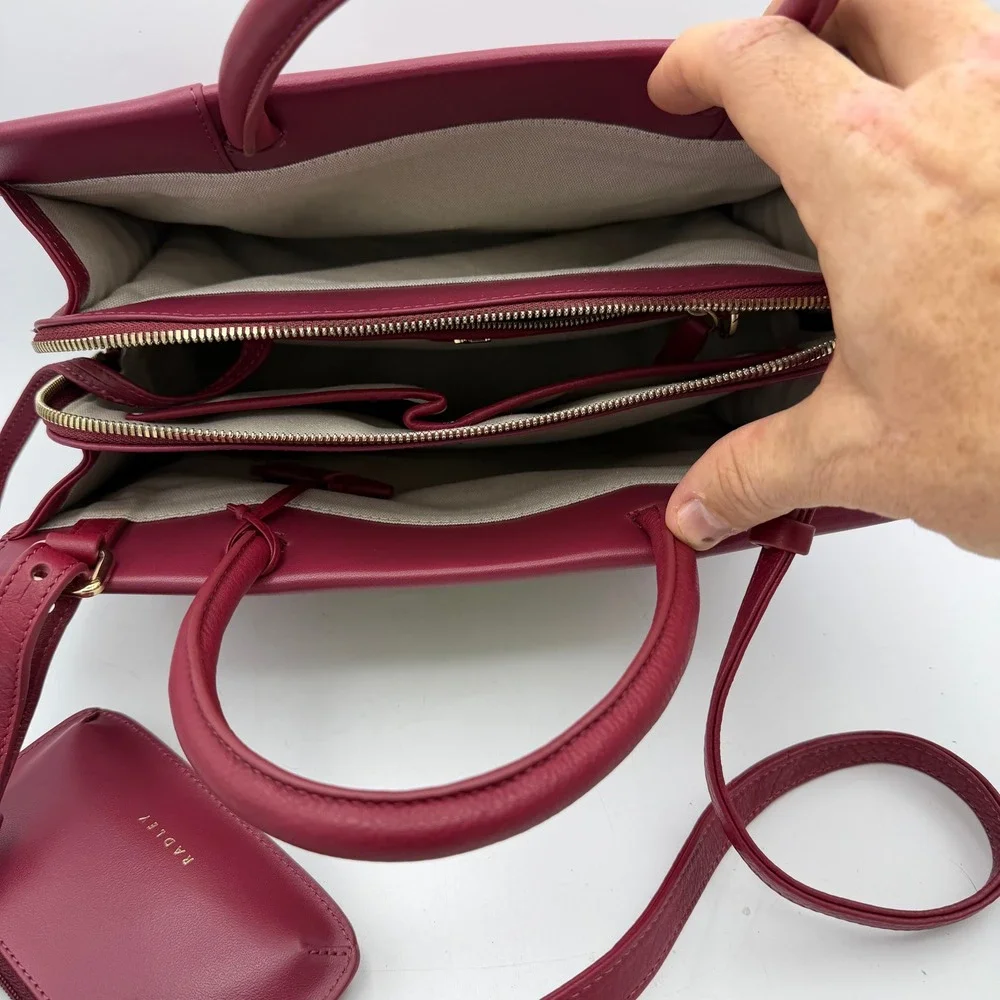 NWOT Radley London Satchel Women Burgundy 12 Days of Christmas Partridge Bag
